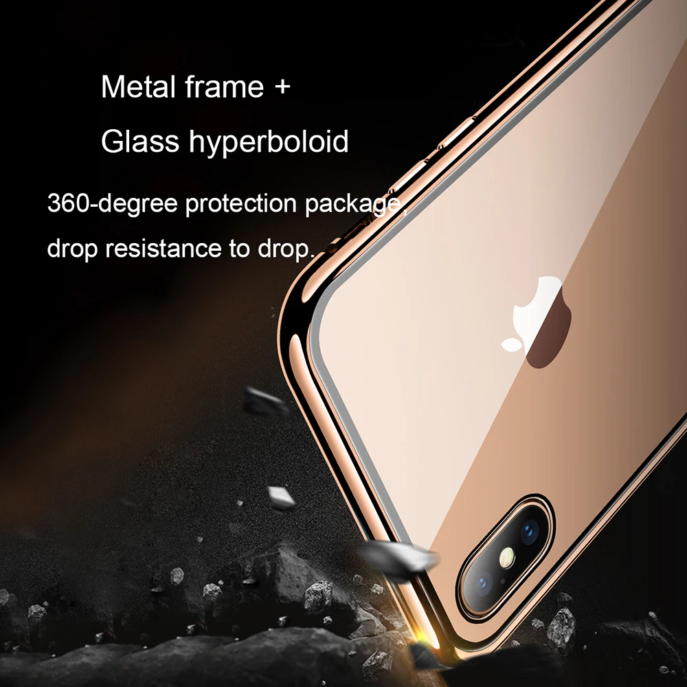 Защитный металлический магнитный чехол из закаленного стекла для iPhone 11 Pro MAX XS XR X 8 7 6 6s Plus, двусторонний стеклянный Магнитный чехол