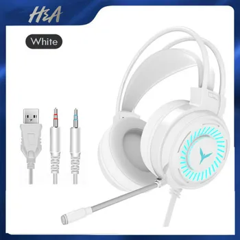 

New G60 Gaming Headsets Gamer Headphones Surround Sound Stereo Wired Earphones 3.5mm+USB Microphone PC Laptop Game Headset