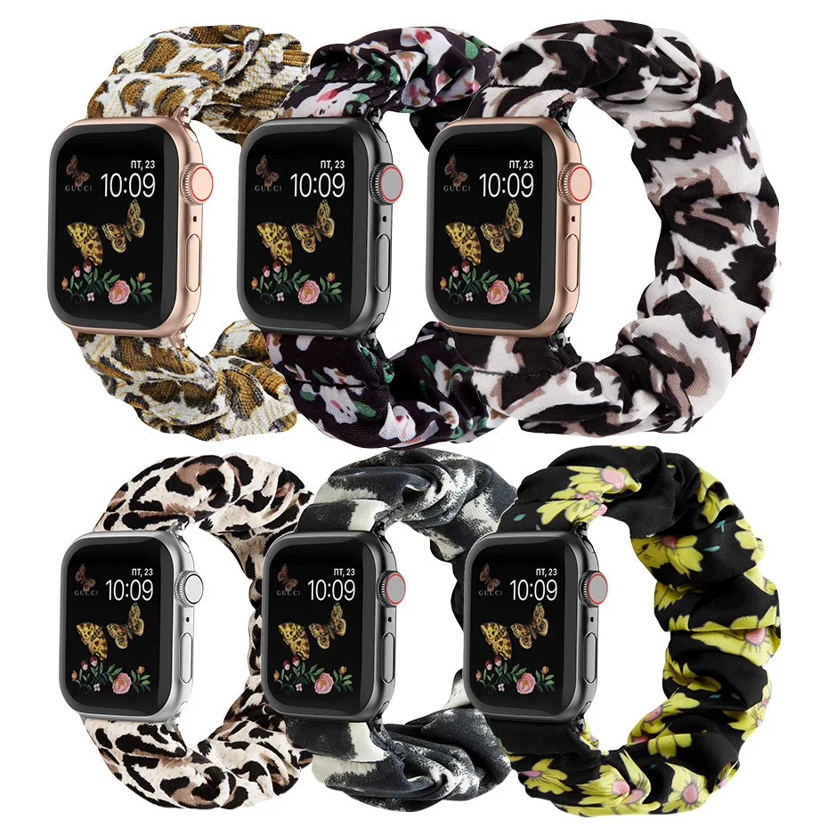 

FOHUAS резинки эластичный ремешок для Apple Watch band 44 мм 40 мм 42 мм 38 мм Iwatch Series SE 6 5 4 3 2 1 ремешок для часов милый браслет W