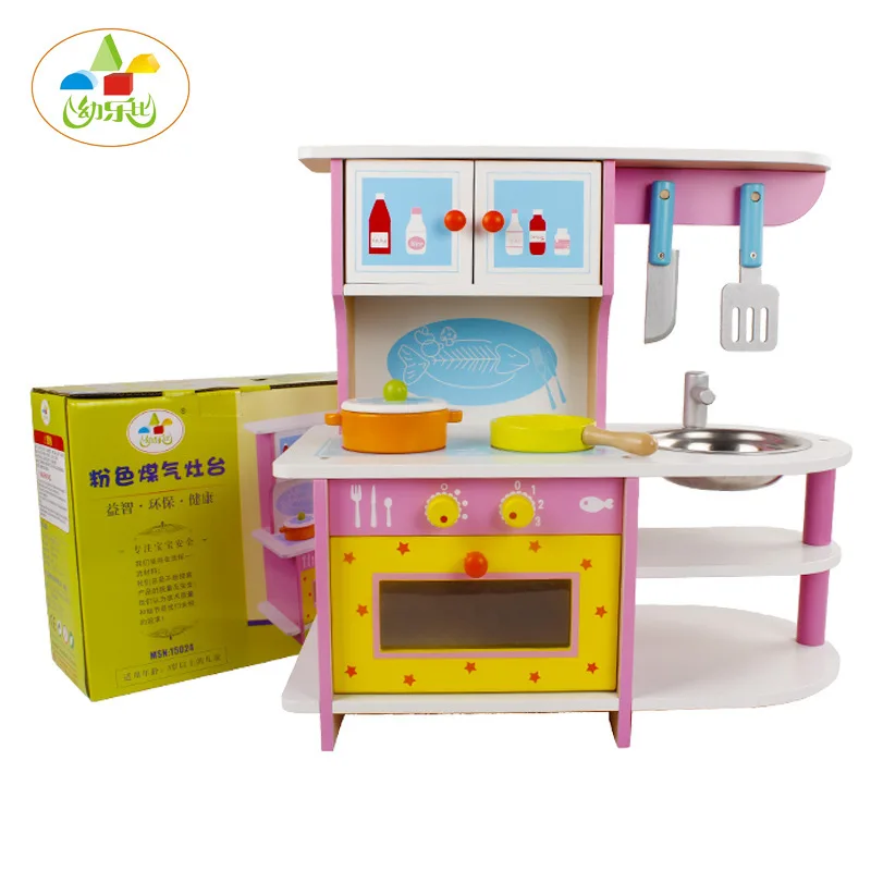 

Kitchen Stove Toy Wooden Play House Earnestly Children Cooking Small Kitchen Gas Stove Toy