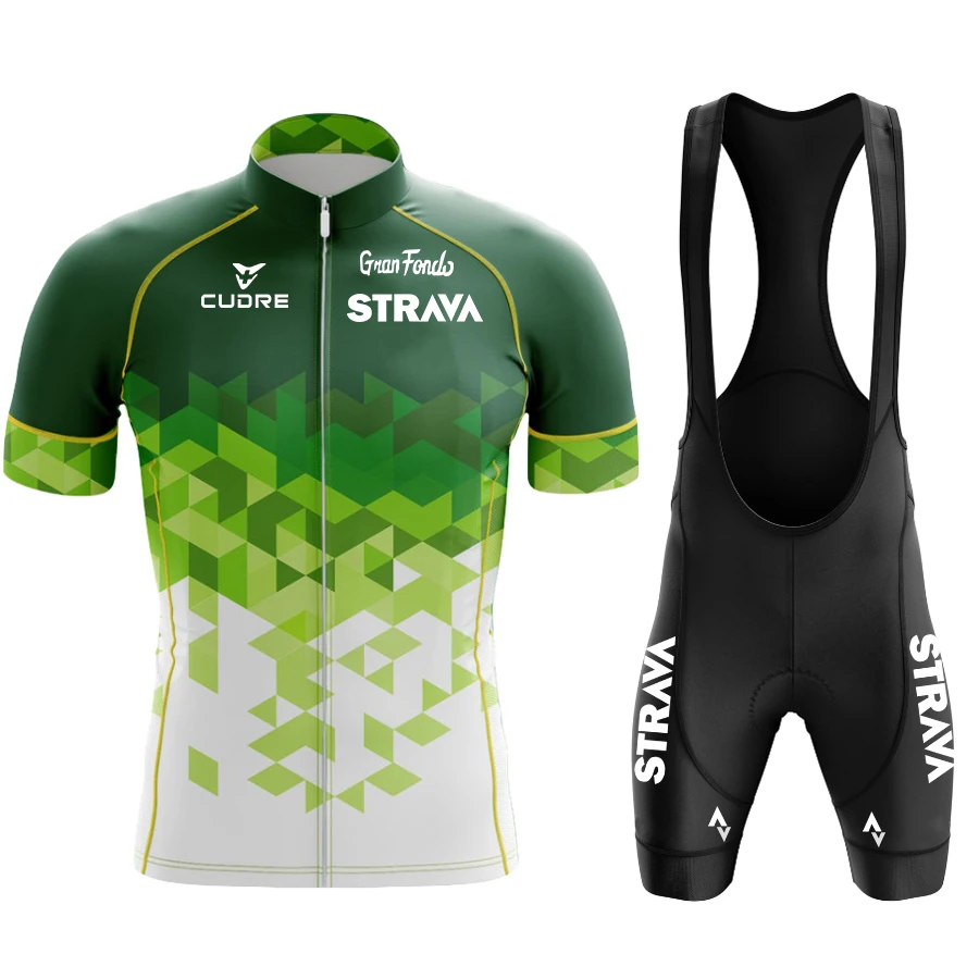 STRAVA New 2022 Men Cycling Jersey Summer Short Sleeve Set Maillot 19D bib shorts Bicycle Clothes Sportwear Shirt Clothing Suit | Спорт и
