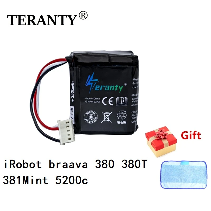 7 4 V 3000 мАч 3200 3500 Li-Po Батарея для iRobot Roomba Braava 380 т мятный 5200c 2 v Перезаряжаемые 1 шт. |