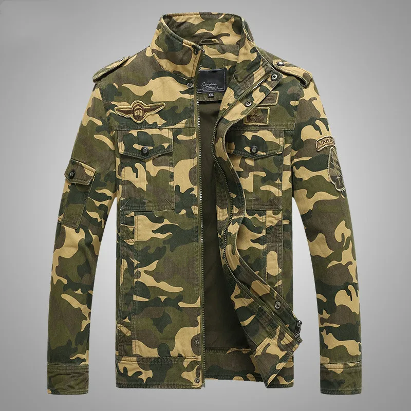 Армейская военная куртка мужская камуфляжная тактическая Повседневная куртка-бомбер мужской хлопок плюс размер 4XL Осенняя авиационная куртка