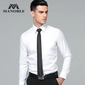 

Men's Dress Shirt 2019 Brands New Fashion Regular Fit Cufflink Shirts Business Long Sleeve Business Suits Shirts Solid Color