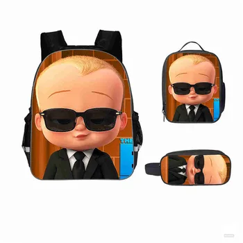 

3PC/set Boss Baby Print Backpacks Small School Bag For Kindergarten Boys Girls Mini Cute Bags Student Bookbag Preppy