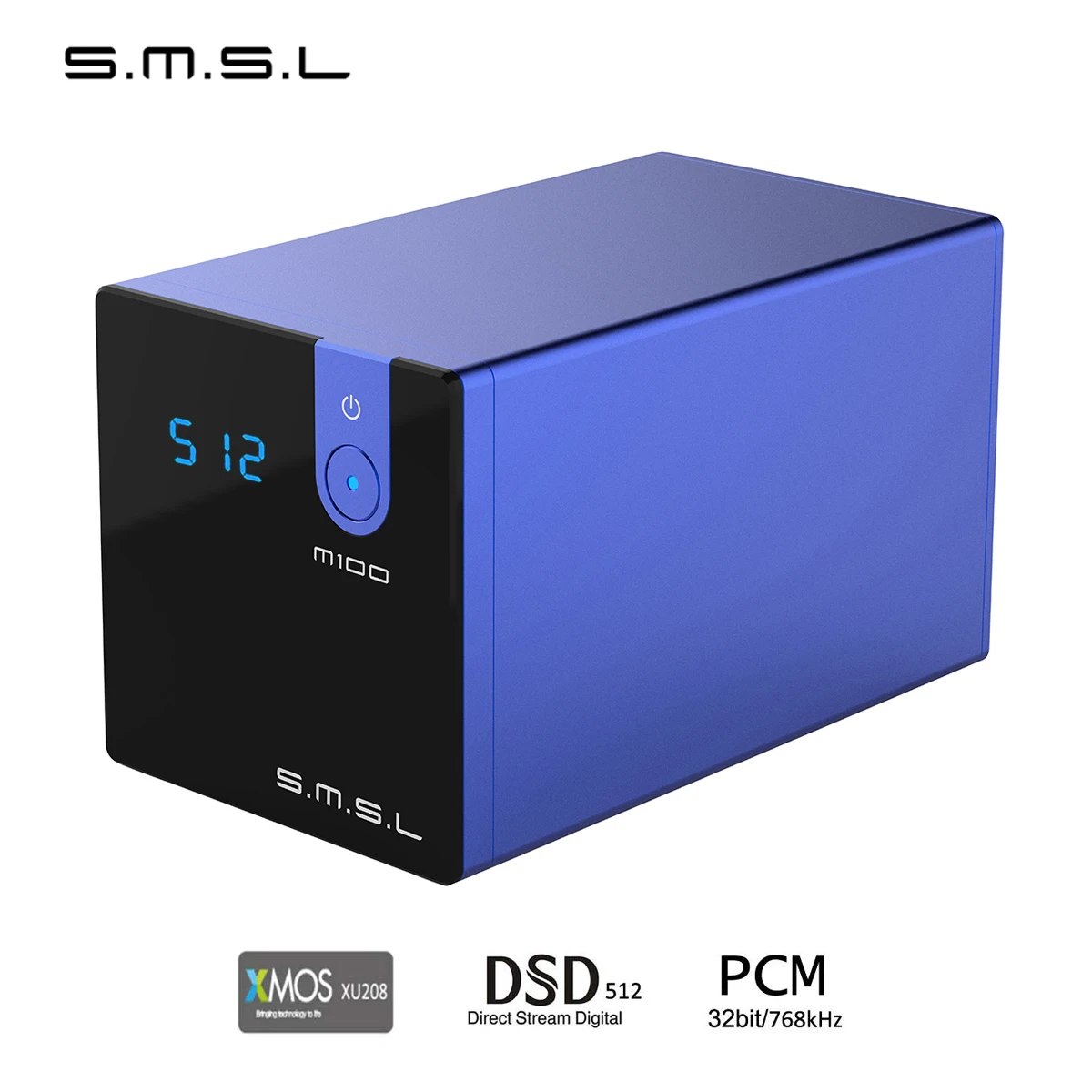 SMSL M100 аудио DAC USB AK4452 Hifi dac декодер DSD512 Spdif USB DAC Amp XMOS XU208 цифровой усилитель оптический коаксиальный вход - Цвет: Blue