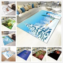 Fashion 3D Christmas party Area Rugs Xmas Garland Tree Snowman Elk printing Carpets for Living room bedroom new Year decoration