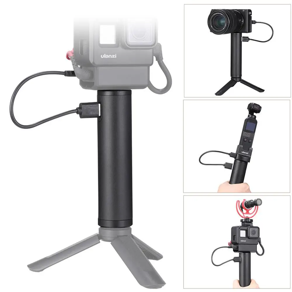 BEESCLOVER BG-2 Power Grip Stick for Gopro Vlog Selfie Handgrip Type-C Supply aluminum alloy Camera Handle r60 | Электроника