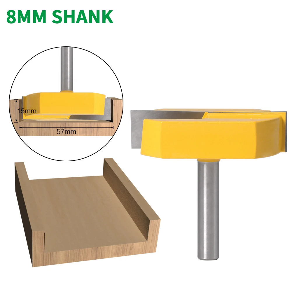 

1PC 8MM Shank Milling Cutter Wood Carving Cleaning Bottom Router Bits 2-3/16 Cutting Diameter for Surface Planing Router Bit