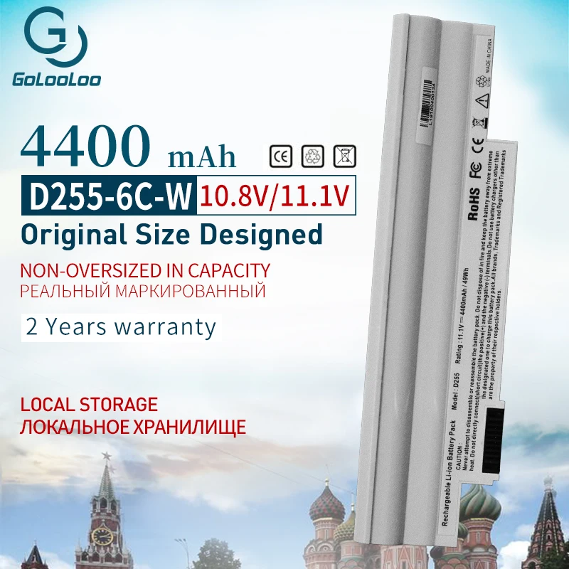 Golooloo белых ноутбуков Батарея для acer Aspire one D255 D257 D260 D270 522 722 AL10A31 AL10B31 AO522 AOD255 AOD257 AOD260 AC700