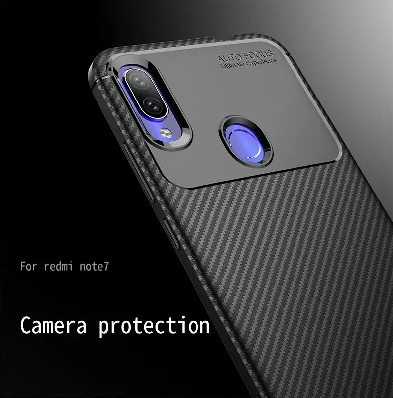 Для Redmi Note7 Note 7 Pro Чехол из углеродного волокна, гибкий силикагелевый анти-осенний чехол для Redmi Note 5 Note 6 Чехол