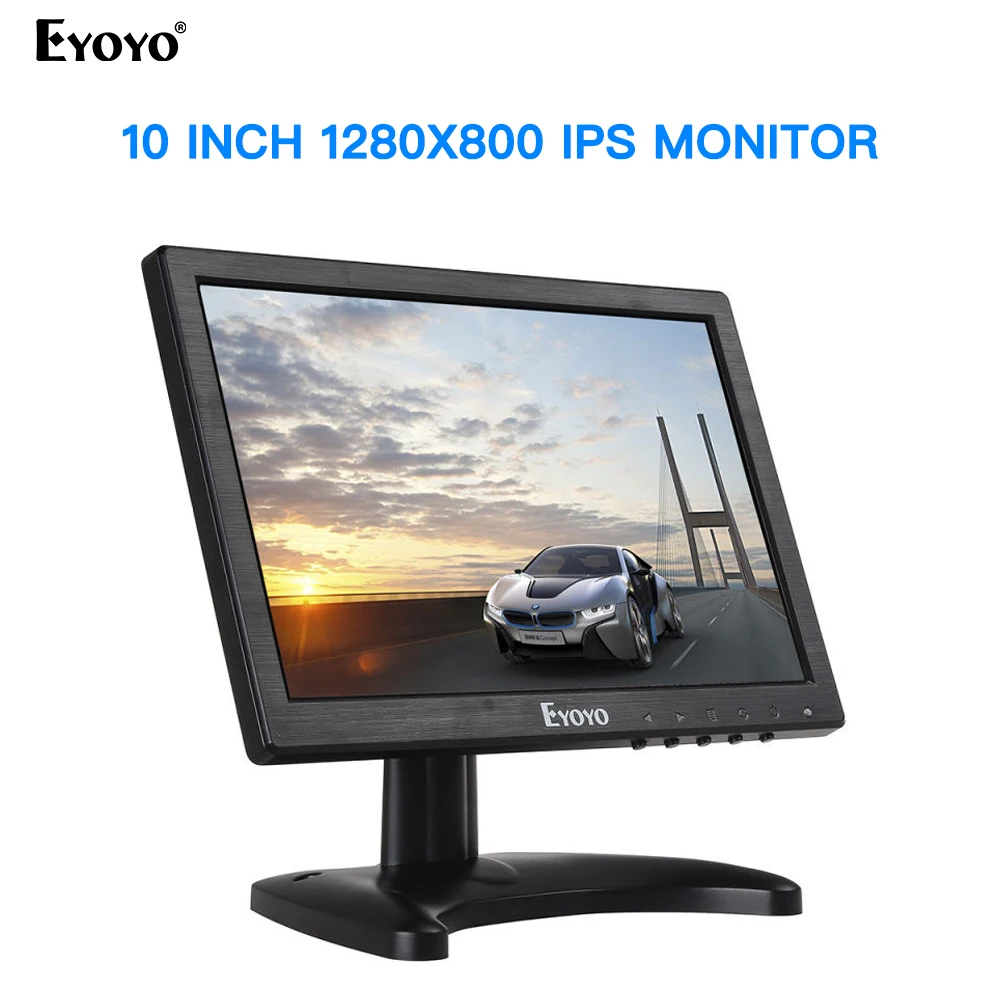 Eyoyo C711 10 дюймов монитор маленький Hdmi монитор портативный vga монитор CCTV экран lcd 1280x800 16:10 ips монитор BNC AV/VGA дисплей