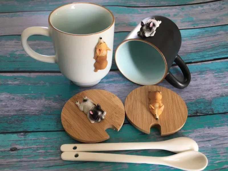 Мультфильм 3D корги Французский бульдог кружки Милая кофейная кружка с изображениями животных чайная вода чашки молоко Лимон Посуда для напитков пара чашки подарок для друзей