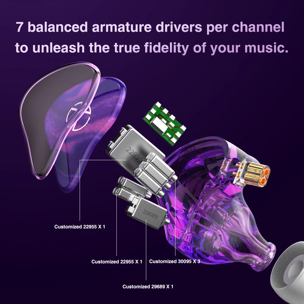 Unidade de Motorista Fones com Cabo Ouvido Resina Balanceado Amarture Alta Fidelidade dj Monitor Qdc Ta1 Mt1 Trn x7 14ba no - Image 4