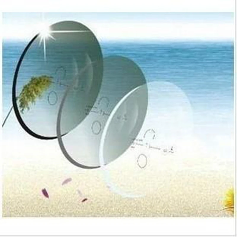 LuckTime 1.56 Bifocal Photochromic Gray Progressive Lenses Multifocal Aspheric Resin Optical Prescription Eye Glasses Lenses