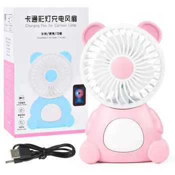 

High Quality Q8-5A Cute USB Fan Rechargeable Quiet Desktop Electric Cooling Fan With Lighting Drop Shipping Hot Sale
