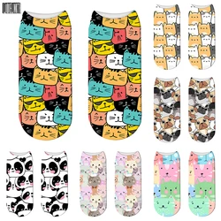 3D Mini Animal Summer Female Socks Cute Cartoon Cat Dog Girls Pure Cotton Low Ankle Socks High Quality Fuzzy Short Socks For Men