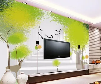 

CJSIR Custom Photo Mural Wallpaper 3D Space Abstract Tree TV Background Wall Papel De Parede Wallpaper for Walls 3 d Decors