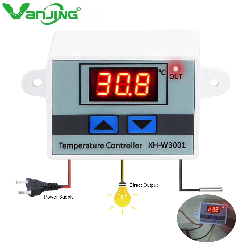 

W3001 10A Digital Control Temperature Microcomputer Thermostat Switch Thermometer New Thermoregulator 12V 24V 110V 220V