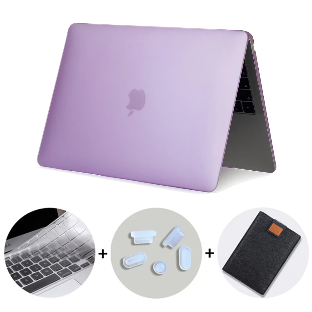 MTT матовая прозрачная чехол для macbook air pro retina 11 12 13 15 крышка для macbook air 13,3 дюйма чехол для ноутбука+ крышка клавиатуры - Цвет: Matte Purple