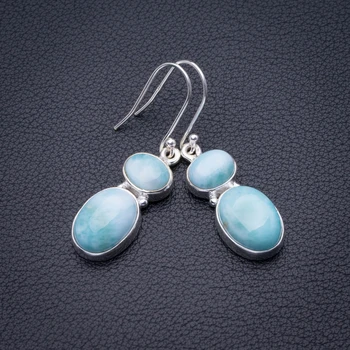 

Natural Caribbean Larimar Handmade 925 Sterling Silver Pendant 1.75" D3227