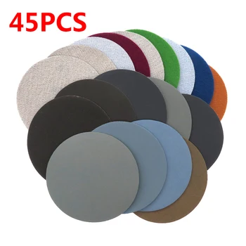 

45 Pc 3 75mm Wet Dry Sanding Pad Discs 400-10000 Grit Hook Loop Mixed Sandpaper