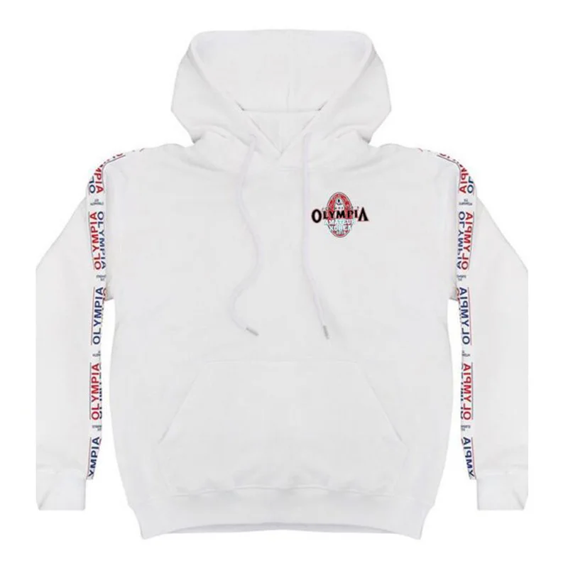 White sweatshirt Зимняя бархатная Мужская Спортивная Толстовка Osage, спортивная одежда+ штаны, спортивная одежда унисекс, мужская спортивная толстовка с капюшоном - Цвет: White sweatshirt