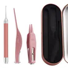 3 шт./компл., светящийся инструмент для очистки носа из нержавеющей стали, детский светоизлучающий навоз для носа, инструмент для чистки ушей Пинцет ногти, набор ножей