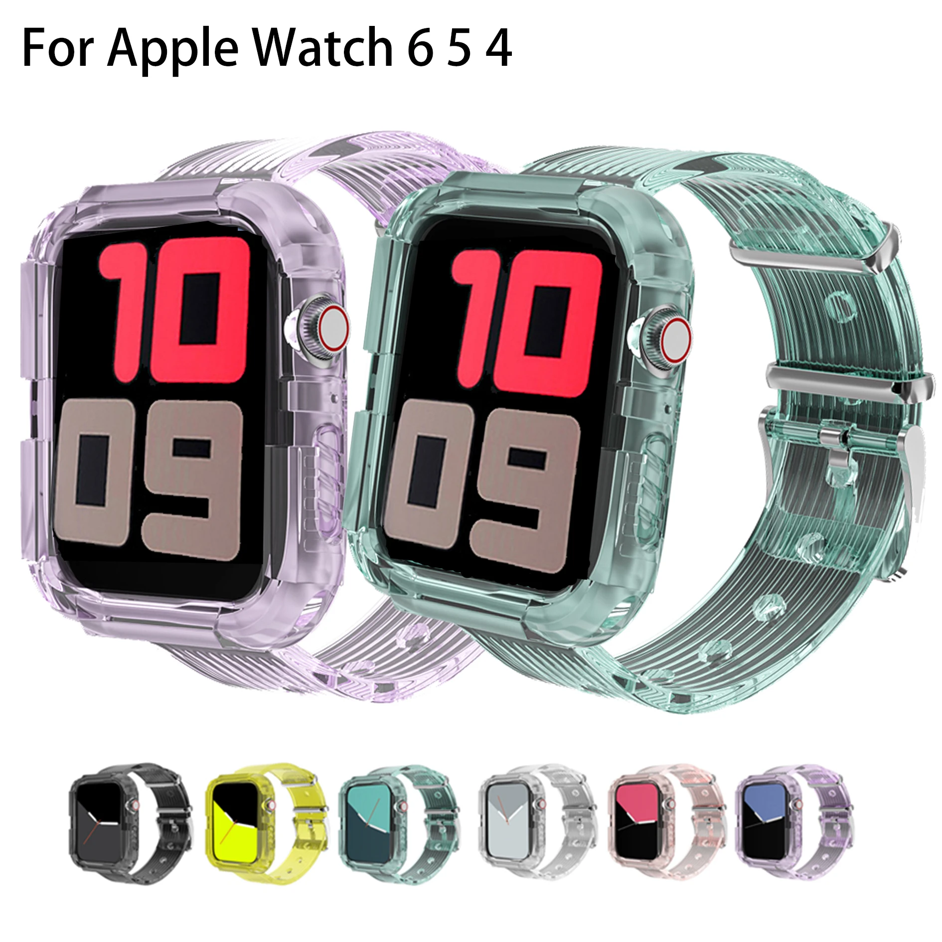 

Strap For I Watch Series 6 5 4 Silicone Transparent Watch band For Apple Watch 38mm 42mm Sport Watch band For Apple Watchs 40mm