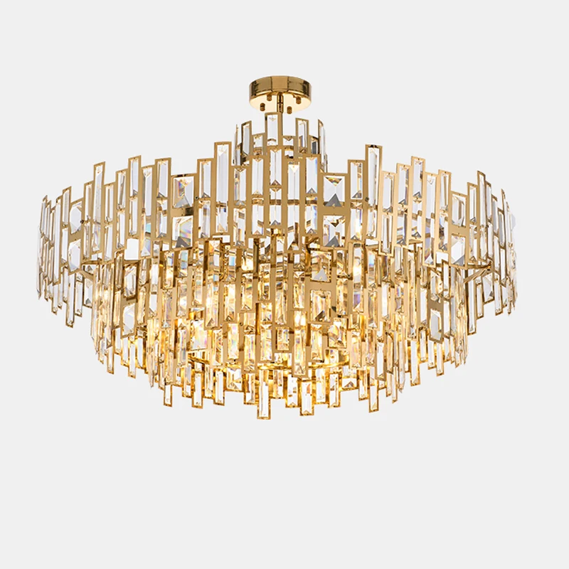 

LED Crystal Chandelier Light 110-240V Golden Indoor Lighting Lamp Home Decoration Chandeliers E14 Bulb Chandelier For living roo