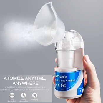 

Travel Personal Vaporizer Ultrasonic Nebulizer Mini Handheld Steam Inhaler Atomizing Humidifier Silent With Mask Health Care