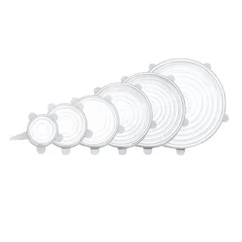 

6Pcs Silicone Fresh-Keeping Covers Reusable Stretch Multifunction Refrigerator Microwave Oven Sealing Silicone Lids Accessories