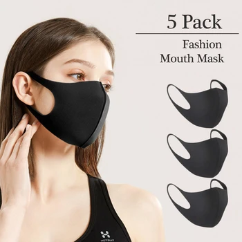 

5Pack Unisex PM2.5 Face Mask Anti-Fog Pollution Outdoor Reusable Washable Earloop Fashion Mouth Mask