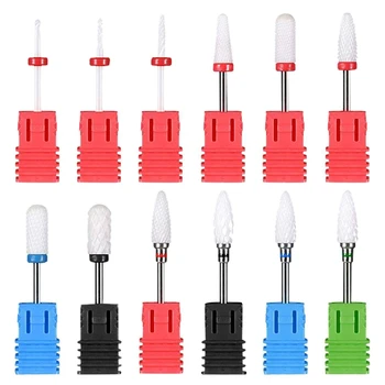 

Ceramic Nail Drill Bits Set, 3/32 Inch Manicure Pedicure Nail Art Tool for Nails Polishing, 12Pcs