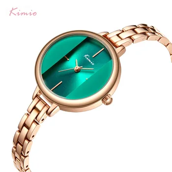 

Kimio Brand Women Green Creative Watch Ladies Waterproof Bracelet Dress Watches 2018 Stainless Steel Wristwatch Relogio Feminino
