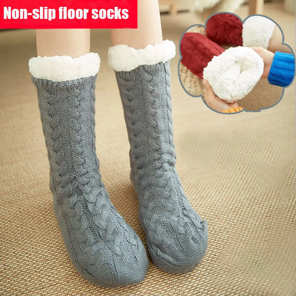 Мягкие толстые теплые носки-тапочки со снежинками; зимние вязаные флисовые Носки для беременных женщин и мужчин; носки для дома и офиса; NOV99