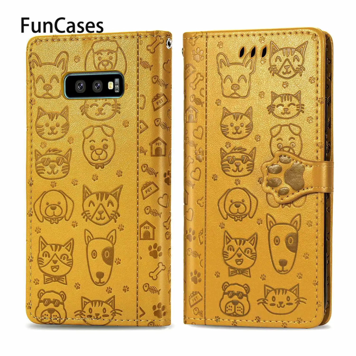 Custodie Per Telefoni Cellulari Per Carcaso Samsung S10 Protezione Cartoon Dog Cove Portafoglio Flip Samsung Galaxy S10E S10 Plus A91 Lite