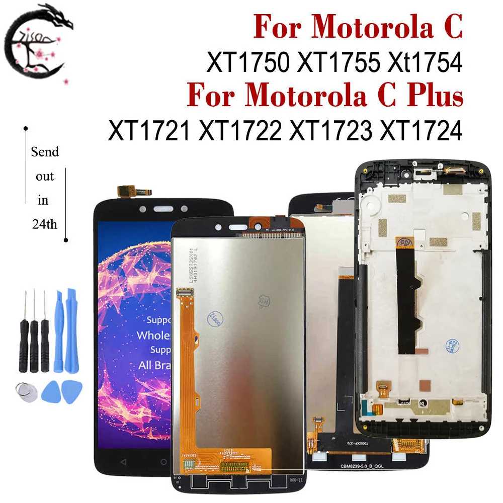 ЖК дисплей с рамкой для Motorola Moto C XT1750 XT1755 Xt1754 plus XT1721 XT1722 XT1723 XT1724 экран сенсорный