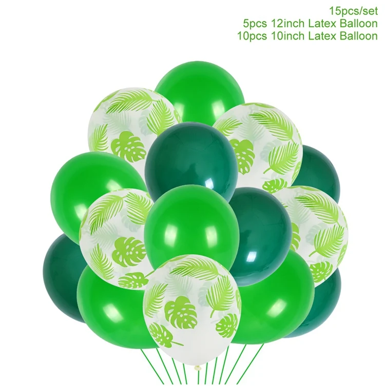 Latex balloon 4 FENGRISE джунгли баннер на день рождения Amimal гирлянда на день рождения бумажная гирлянда флаг пальмовый лист баннер Babyshower сафари животное Вымпел - Color: Latex balloon 4