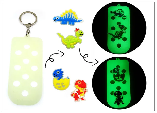 1pcs Keychain with Holes DIY Key Chain for Croc Charms Croc Jeans Storage  Key Board Soft Key Ring fit Clog Pins