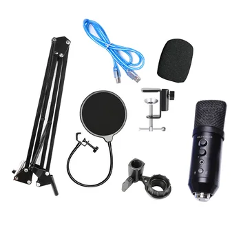 

USB Mic Desktop Condenser Noise Canceling Wired Studio Recording Microphone Videos Live Online Meeting Mic