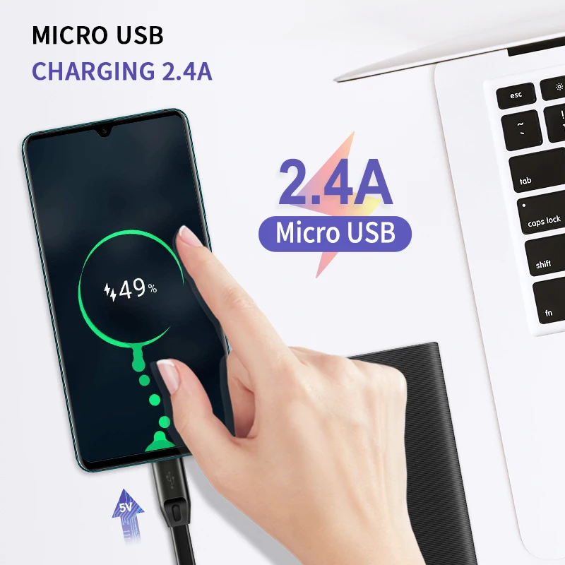 Высококачественный Кабель Micro USB CABLETIME кабель для Samsung Xiaomi Android шнур 2 4 А зарядное