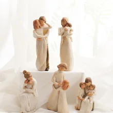 Статуэтки для семьи в скандинавском стиле, миниатюрные фигурки для мамы, папы и детей, аксессуары для украшения дома, счастливое время