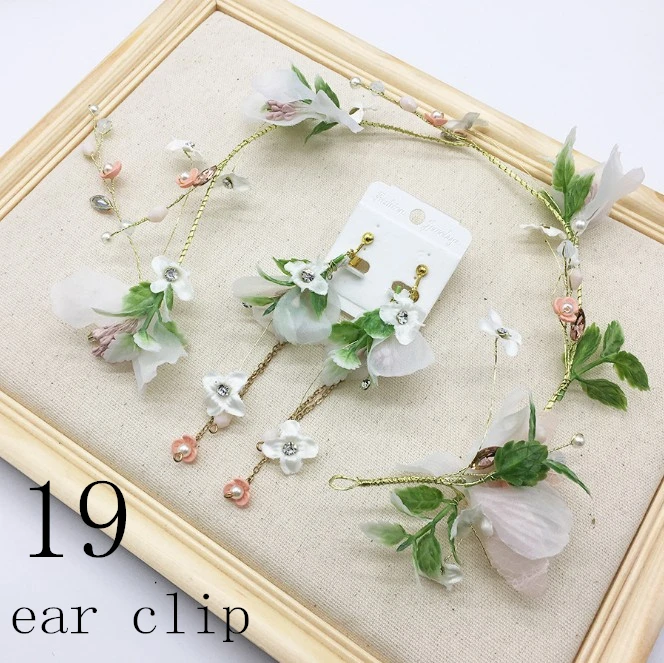 19 ear clip Женский Блестящий Кристалл Звезда тиара обруч для волос серебряный цвет невесты головной убор Стразы ювелирные изделия для волос серьги набор свадебные аксессуары - Окраска металла: 19 ear clip