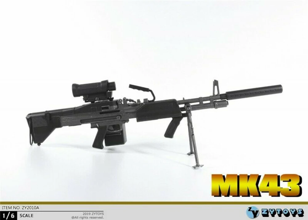 1:6 масштаб пулеметное оружие Модель ZY Toys ZY2010 MK43 для 12 дюймов солдатская стойка для оружия Weanpon игрушки для 12 ''фигурка