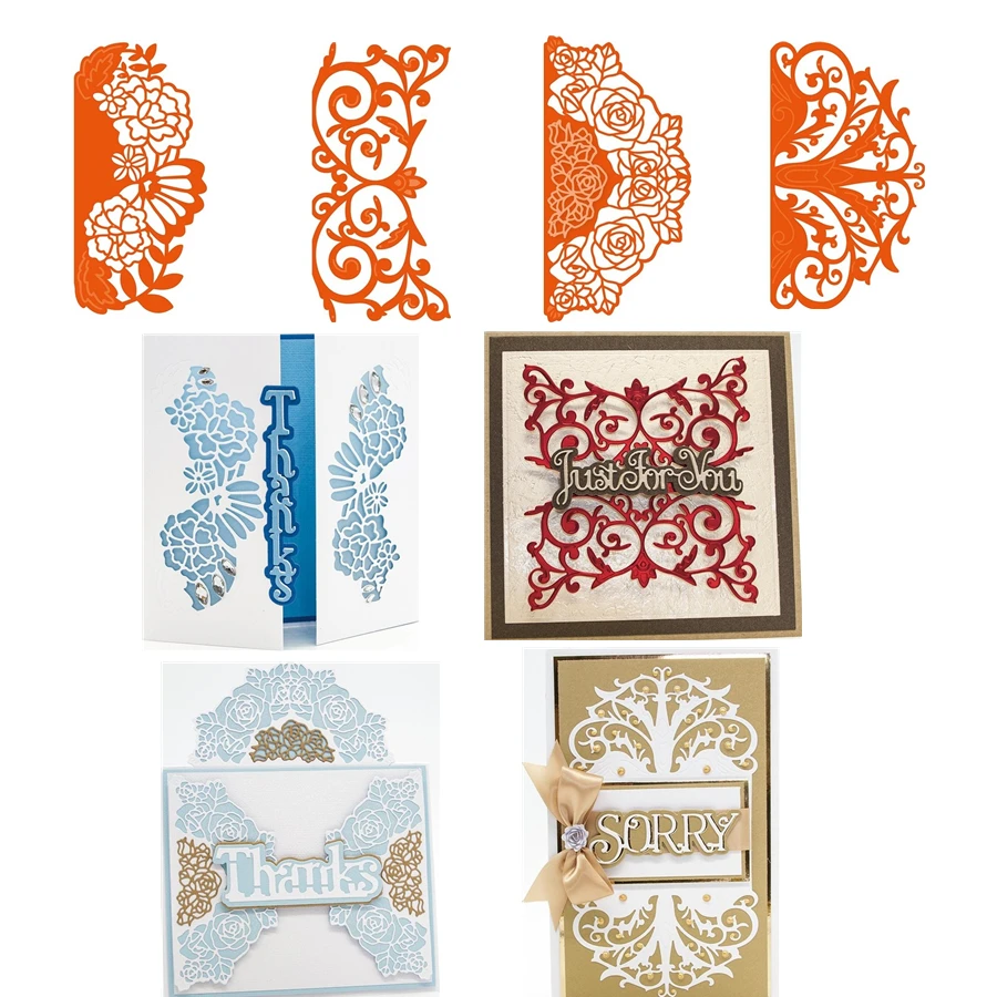 

Elegant Fancy Border 4 Pieces Charming Pattern Best Seller Metal Cutting Dies For DIY Scrapbooking Album Card New Design Crafts