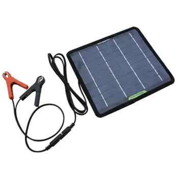 

Portable 12V Solar Panel Double USB Power Bank Board External Battery Charging Solar Cell Board Crocodile Clips Car charger