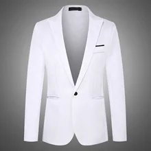Корейская версия, модный костюм для отдыха с одной пряжкой, мужской пиджак для сцены, мужской белый блейзер, Тонкий Блейзер для мужчин