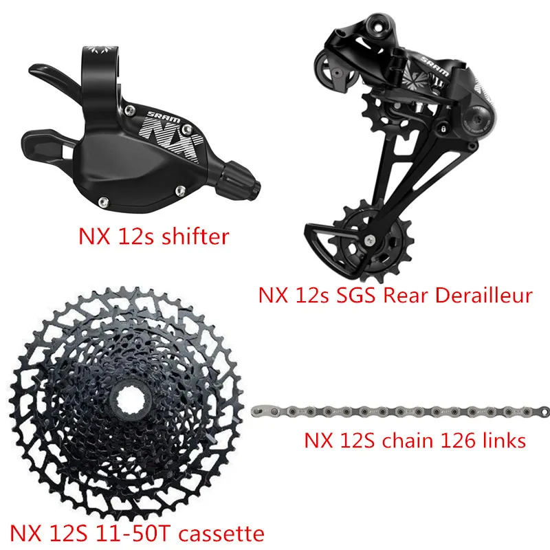 SRAM NX 1x12S 12S комплект для велосипеда MTB велосипед рычаг переключения SGS задний переключатель кассета NX цепь sunracing CSMZ91X KMX цепь - Цвет: 1