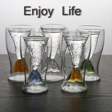 80 мл прозрачная двойная стенка кофейный стакан чашка кружки изолировать домашний офис чай Кружка Ручной Работы молоко кружки Модные прозрачные офисные домашние чашки